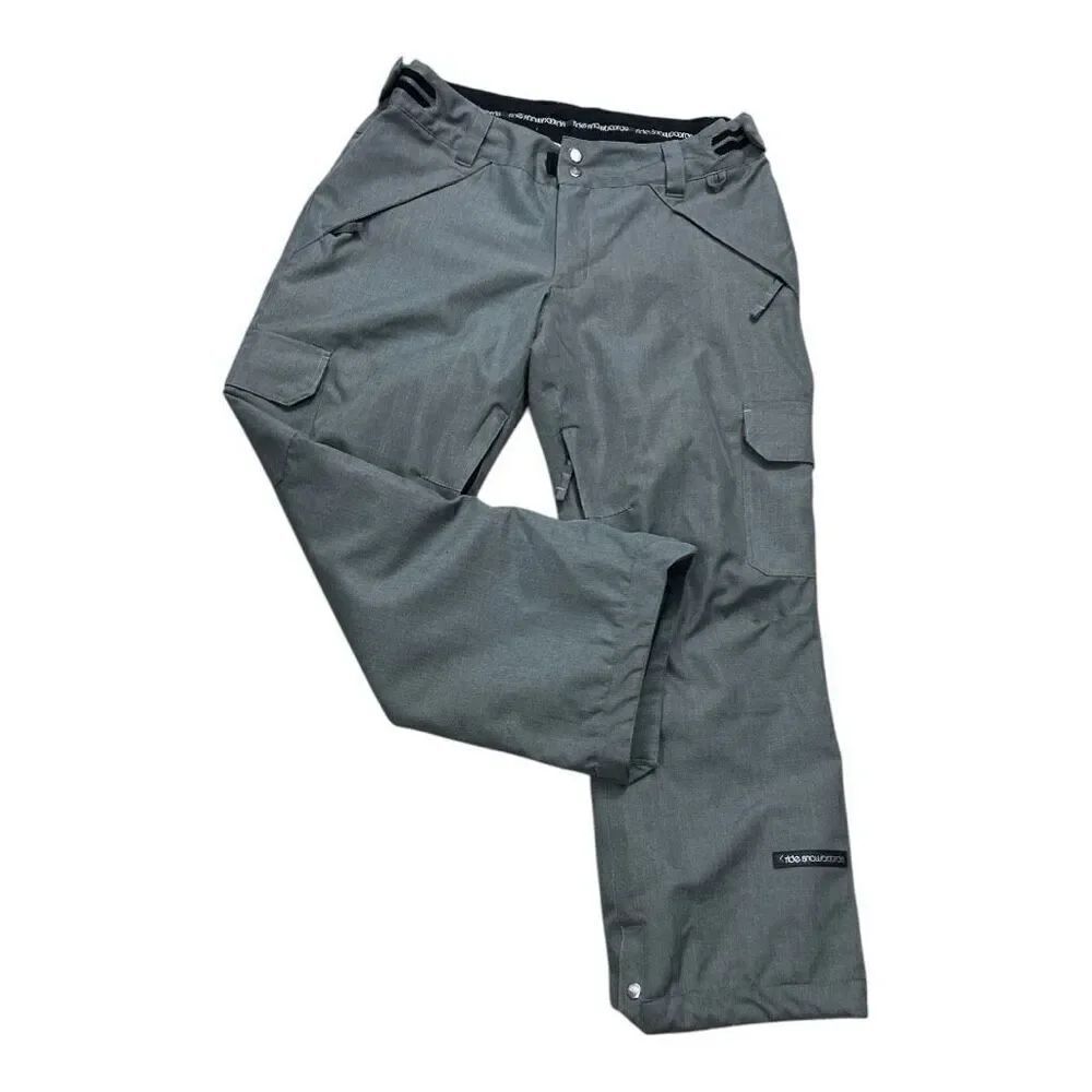 RIDE Snowboards Grey Snow Pants Women Size Large HYDRAPEL Adjustable-Waist